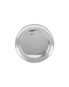 18 inch round tray Family Style Buffet Hammered Stainless Steel Serving Platter Catering and Food Service Rentals in Richmond VA