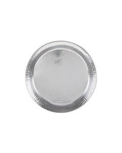 20 inch round tray Family Style Buffet Hammered Stainless Steel Serving Platter Catering and Food Service Rentals in Richmond VA