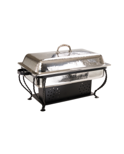 8 Quart Hammered Chafer Chafing Dish With Wrought Iron Base Special Event Catering Wedding Party Rentals in Richmond VA