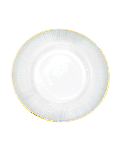 Gold Pleated Rim Glass Charger Rentals in Richmond VA