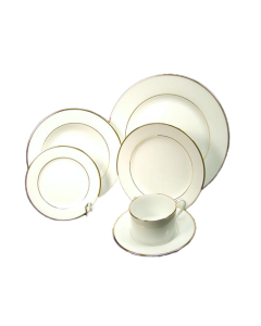 Thin Gold Rim China Collection wedding catering food service special event banquet party rentals in richmond va