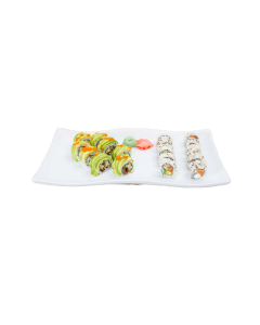Rectangular Family Style Buffet white wavy ceramic Serving Platter Catering and Food Service Rentals in Richmond VA