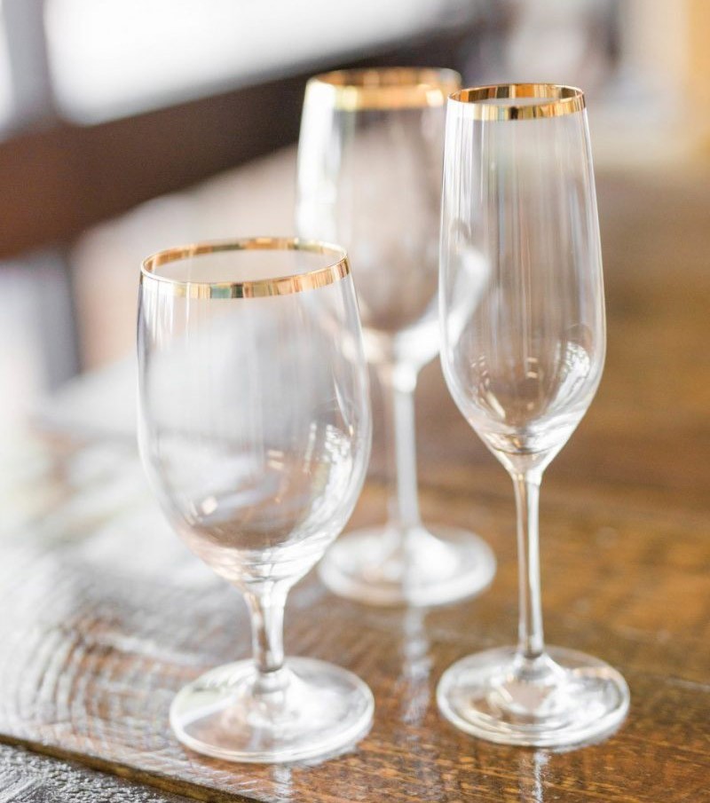 New Gold Rimmed Glassware Collection