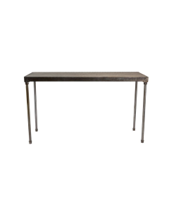 Edison Industrial Style Bar Height Pub Table Driftwood Finish Cocktail Table Rentals in Richmond VA