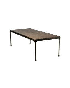 Edison Industrial Style Table Driftwood Finish Estate Table Rentals in Richmond VA