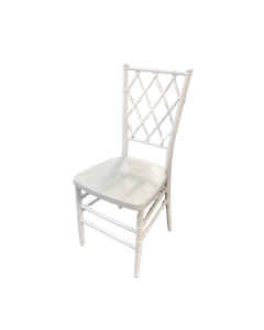 White Lattice Back Garden Party Formal Ballroom Chiavari Chair Wedding And Party Rentals in Richmond VA