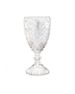 Clear Pressed Glass Carousel ALL-PURPOSE-GOBLET-RENTALS-IN-RICHMOND-VA