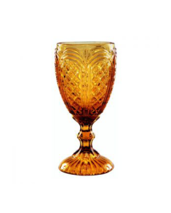 Amber Pressed Glass Carousel ALL-PURPOSE-GOBLET-RENTALS-IN-RICHMOND-VA