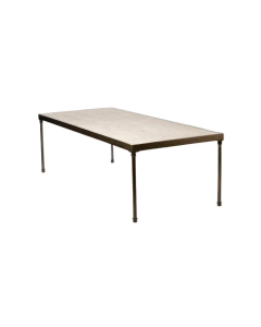 Edison Industrial Style Table White Wash Finish Estate Table Rentals in Richmond VA