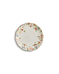 Ashleigh 8.25 Floral Gold Rimmed Boho Shabby Chic Casual Formal Elegant Vintage Antique Look China Plate Dishes Party Rentals in Richmond VA