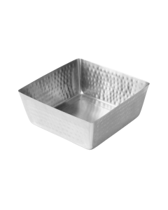 Family Style Buffet 8 quart square hammered stainless steel serving bowl Catering and Food Service Rentals in Richmond VA