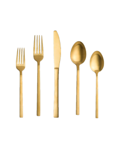 Lissome Brushed Gold Knife Fork Spoon Special Event Catering Food Service Wedding Party Rentals in Richmond VA
