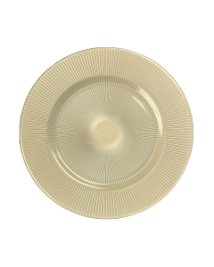 13 inch Sunray Pearl Textured Glass Charger Modern Ivory Champagne Boho Chic Wedding Birthday Party Baby quinceanera quinceañera Festive dinner party Serving plate