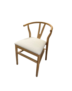 Natural wood wishbone stacking chair wedding chair rentals special event seating padded seat chair modern wood chair for events contemporary dining chair rental comfortable rental chairs designer chair rentals in Richmond VA
