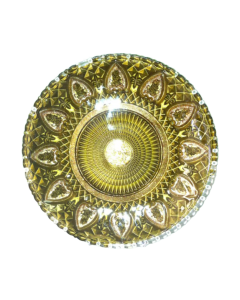 12-inch gold Fleur de Lis charger plate, pressed glass, elegant table setting, weddings, events, luxury decor, upscale dining, gold glass plate