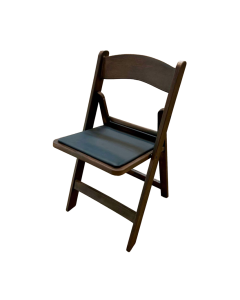 Fruitwood Mahogany Resin Folding Chair with Padded Seat Special Event Wedding Party Rentals in Richmond VA