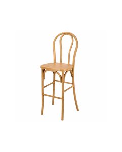 Solid Resin Bentwood Look Natural Wood Finish Bar Stool