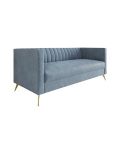 Cramlington Light Blue Velvet Sofa