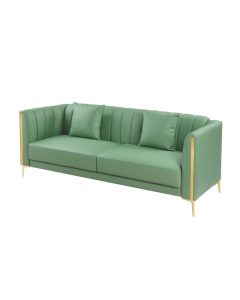 Dreiling Green Faux Leather Sofa Dreiling Green Faux Leather Sofa